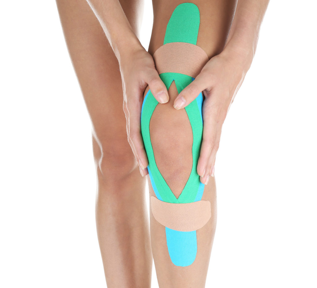 Knee with kenesio tape